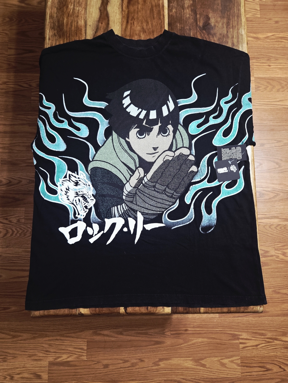 Darc Sport/Naruto "Rock Lee" Collab Men's Black Short-sleeve Tee. Size Large